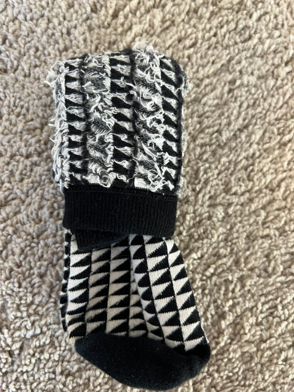 White/Black Socks Knit Ribbed Classic Warm Stylish Comfort Winter Essentials